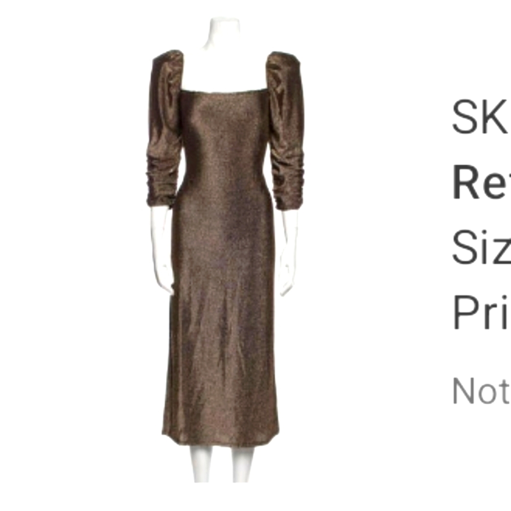 Reformation Metallic Midi Dress
